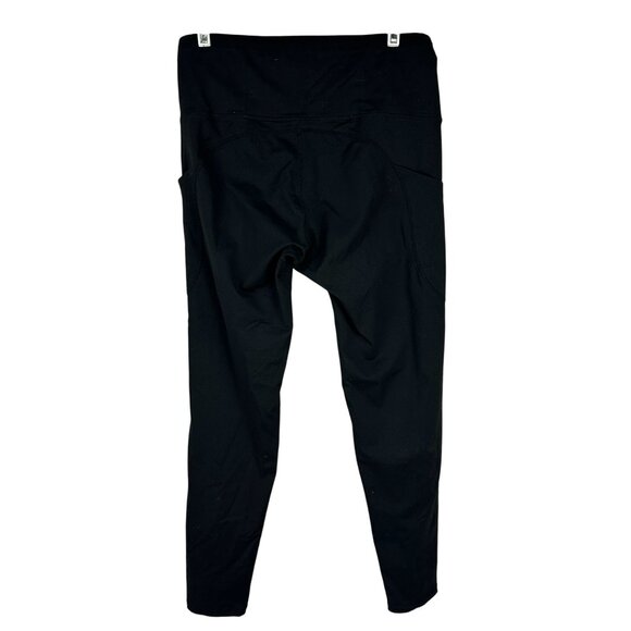 High Waisted Black Womens Leggings With Pockets Stretchy Breathable Size L - Picture 2 of 4